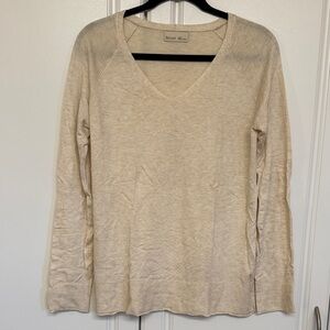 Be Cool Cream V-Neck Long Sleeve Sweater